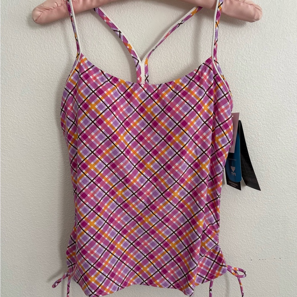 TYR tankini NWT pink purple size 14